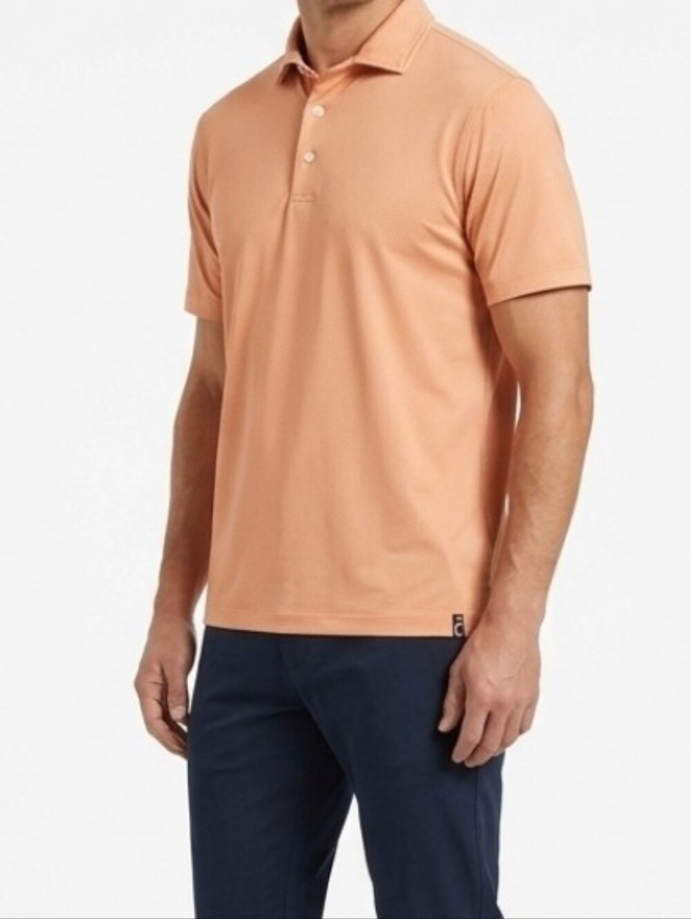 Kenneth Cole Golf Polo Shirt Mens Orange Geo Print Short Sleeve Premium Sz S